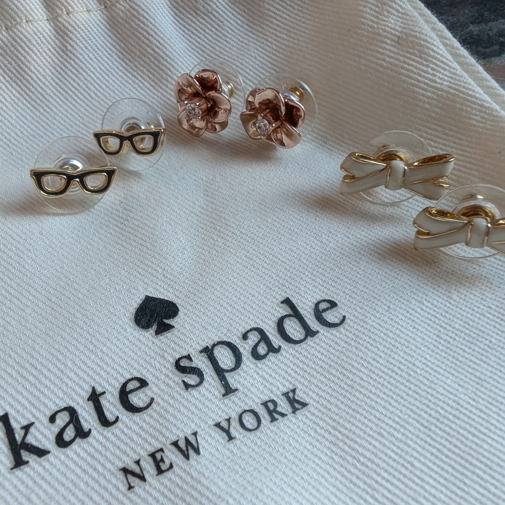 Kate Spade Gold and Rose Earrings Set